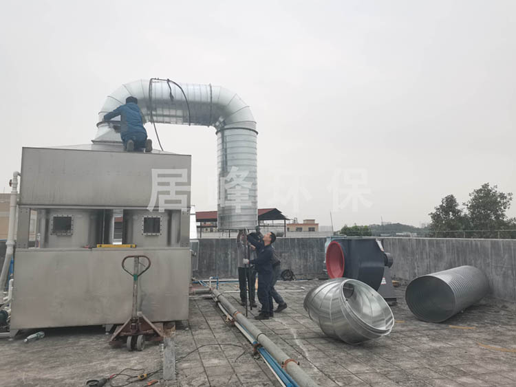广州乐器制造有限公司气旋混动塔喷淋塔安装完工